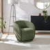 Romilly Green Fabric Swivel Accent Tub Chair