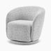 Romilly Grey Fabric Swivel Accent Tub Chair
