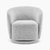 Romilly Grey Fabric Swivel Accent Tub Chair