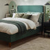Romy Green Recycled Fabric Double Bed Frame