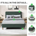 Romy Taupe Recycled Fabric Double Bed Frame
