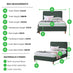 Romy Taupe Recycled Fabric Double Bed Frame