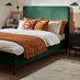 Romy Green Recycled Fabric King Bed Frame