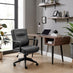 Rosco Black Faux Leather Swivel Office Chair