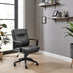 Rosco Black Faux Leather Swivel Office Chair