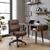 Rosco Brown Faux Leather Swivel Office Chair