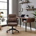 Rosco Brown Faux Leather Swivel Office Chair