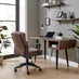 Rosco Brown Faux Leather Swivel Office Chair