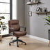Rosco Brown Faux Leather Swivel Office Chair