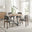 Santorini Round Wood Effect Dining Table 4 Grey Mirelle Chairs