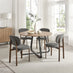 Santorini Round Wood Effect Dining Table 4 Grey Mirelle Chairs