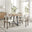 Santorini Round Wood Effect Dining Table 4 Light Grey Mirelle Chairs