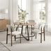 Santorini Round Wood Effect Dining Table 4 Light Grey Mirelle Chairs