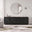 Selene Black Marble Effect 4 Door Storage TV Stand