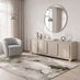 Selene Cream Melamine 4 Door Storage TV Stand