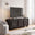 Selene Black Marble Effect 3 Door Storage TV Stand
