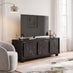 Selene Black Marble Effect 3 Door Storage TV Stand