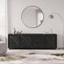 Selene Black Marble Effect 3 Door Storage TV Stand