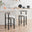 2x Seren Grey Fabric Bar Chairs Black Legs