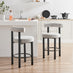 2x Seren Grey Fabric Bar Chairs Black Legs