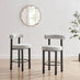 2x Seren Grey Fabric Bar Chairs Black Legs