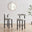 2x Seren Grey Fabric Bar Chairs Black Legs