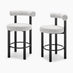 2x Seren Grey Fabric Bar Chairs Black Legs