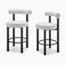 2x Seren Grey Fabric Bar Chairs Black Legs