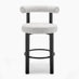 2x Seren Grey Fabric Bar Chairs Black Legs