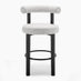 2x Seren Grey Fabric Bar Chairs Black Legs