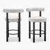 2x Seren Grey Fabric Bar Chairs Black Legs