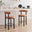 2x Seren Terracotta Orange Fabric Bar Chairs Black Legs
