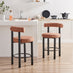 2x Seren Terracotta Orange Fabric Bar Chairs Black Legs