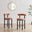 2x Seren Terracotta Orange Fabric Bar Chairs Black Legs