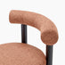 2x Seren Terracotta Orange Fabric Bar Chairs Black Legs