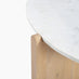 Solia Round White Oak Wood & Marble Coffee Table
