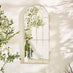 Somerset Cream Medium Arched Window 90x40cm Garden Mirror