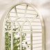 Somerset Cream Medium Arched Window 90x40cm Garden Mirror