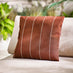 2x Stripe Outdoor Cushions (pair) - Burnt Orange & Cream
