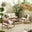 Syros Berry Red Metal & Cream 4 Seat Garden Sofa Set