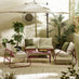 Syros Berry Red Metal & Cream 4 Seat Garden Sofa Set