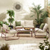 Syros Berry Red Metal & Cream 4 Seat Garden Sofa Set