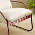 Syros Berry Red Metal & Cream 4 Seat Garden Sofa Set