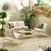 Syros Cream Metal & Fabric 4 Seat Garden Sofa Set