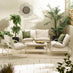 Syros Cream Metal & Fabric 4 Seat Garden Sofa Set