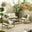 Syros Green Metal & Cream 4 Seat Garden  Sofa Set