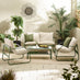 Syros Green Metal & Cream 4 Seat Garden  Sofa Set