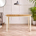 Salcombe Rectangular Oak and Cream Solid Wood Extending 6 Seater Dining Table