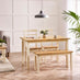 Salcombe Extending Rectangular Wooden Table with 2 Whitby Chairs & 1 Small Bench