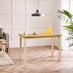 Salcombe Rectangular Oak and Cream Solid Wood 4 Seater Dining Table